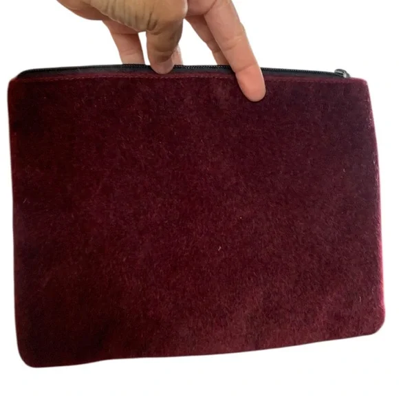 NORDSTRIM BURGANDY VELOUR MAKEUP BAG - Picture 5 of 12